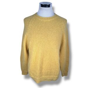 Erdem‎ Noel Jumper Sweater Men’s XL Golden Pullover Yellow Mohair Alpaca $796